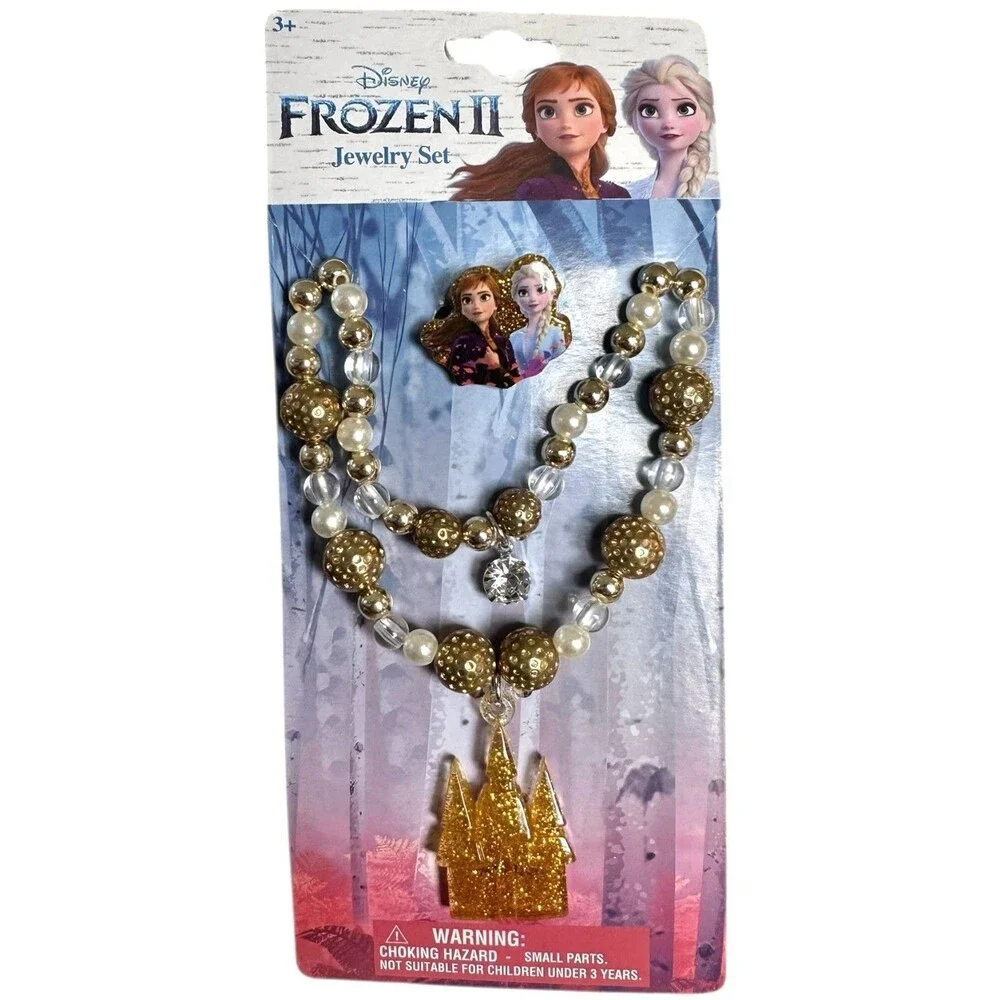 2 Sets Frozen II Jewelry Set, Each Includes Necklace Bracelet & Ring w/ Charms